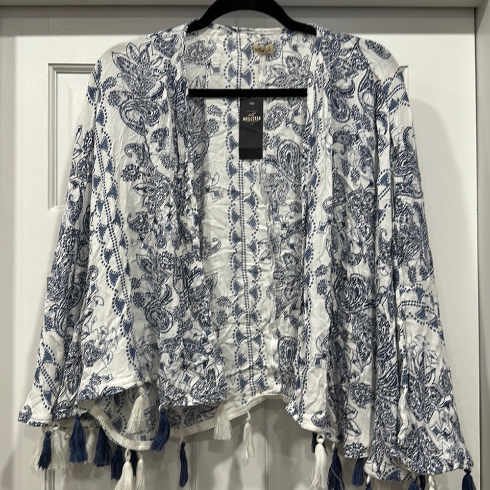 Hollister | Cropped Tassel | Sweater Cardigan Beach Cover | NWT | Size M